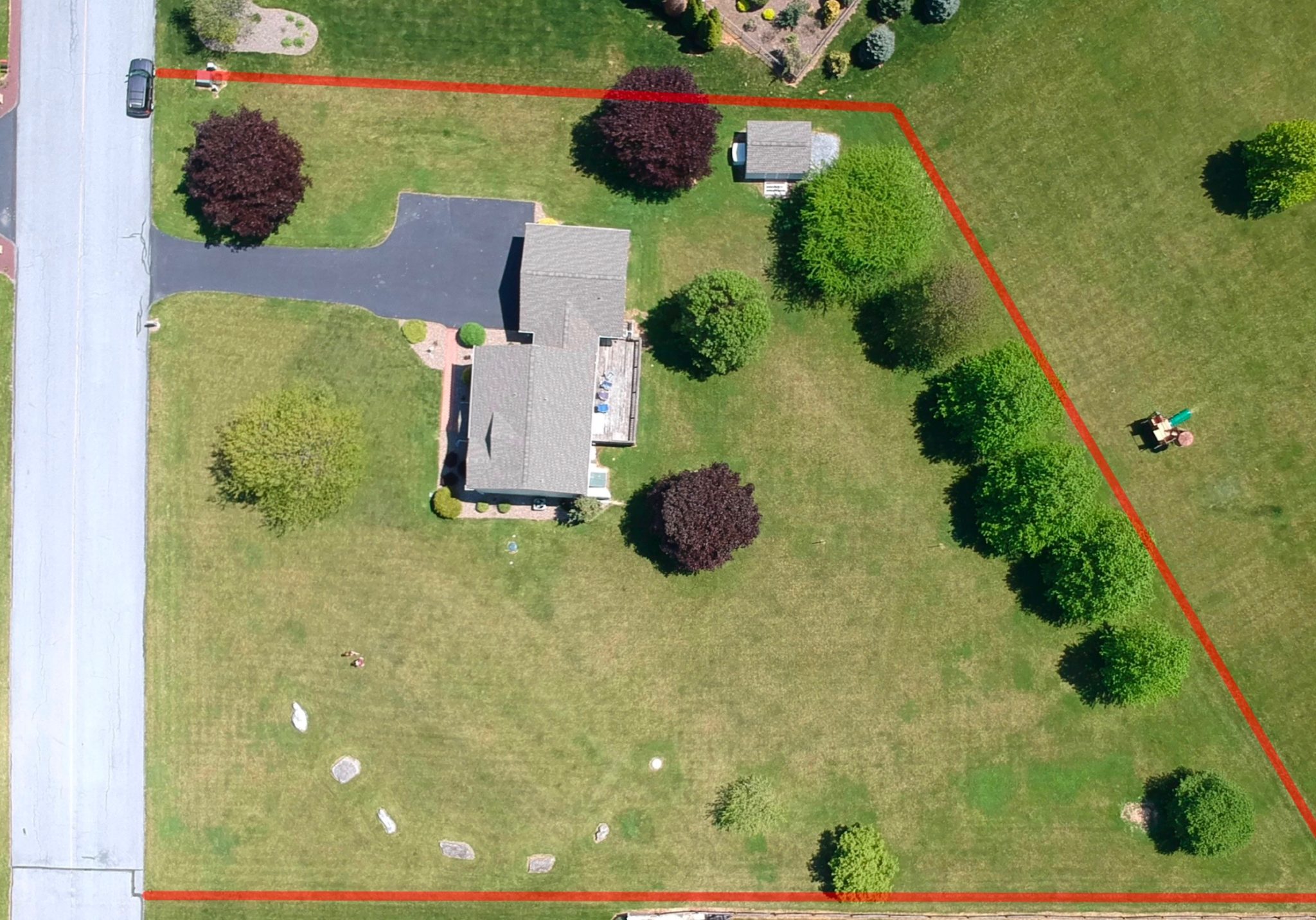 22 Norma Ln Outside Overhead View With Parcel Lines • Emmily