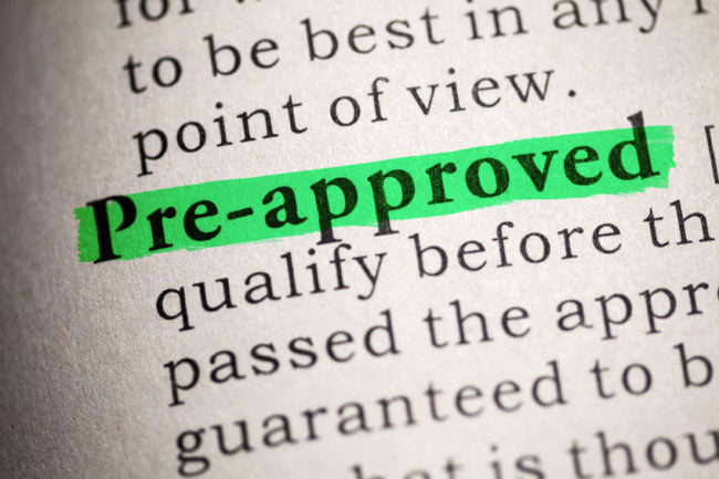 preapproved pre-approved