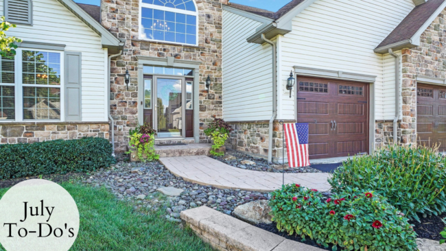 A list of home maintenance items for around the house in July