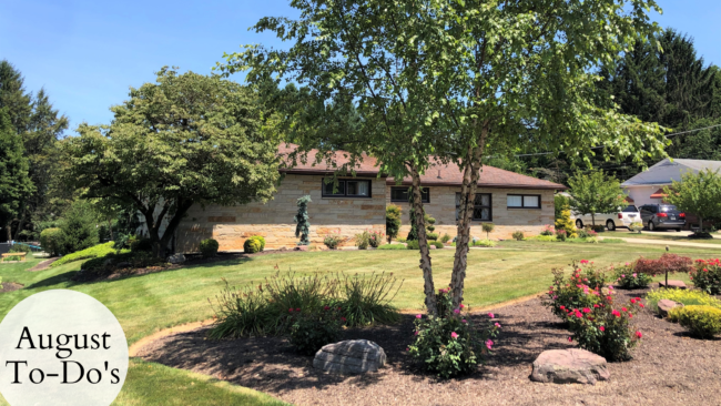 A list of home maintenance to do's for the month of Augst