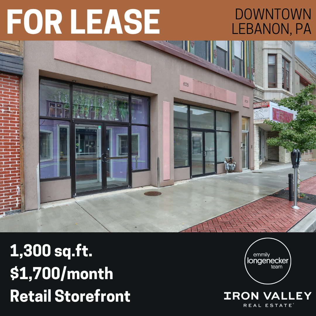 627 Cumberland Street, Lebanon PA 17042 - Retail Storefront for Lease